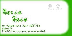 maria hain business card